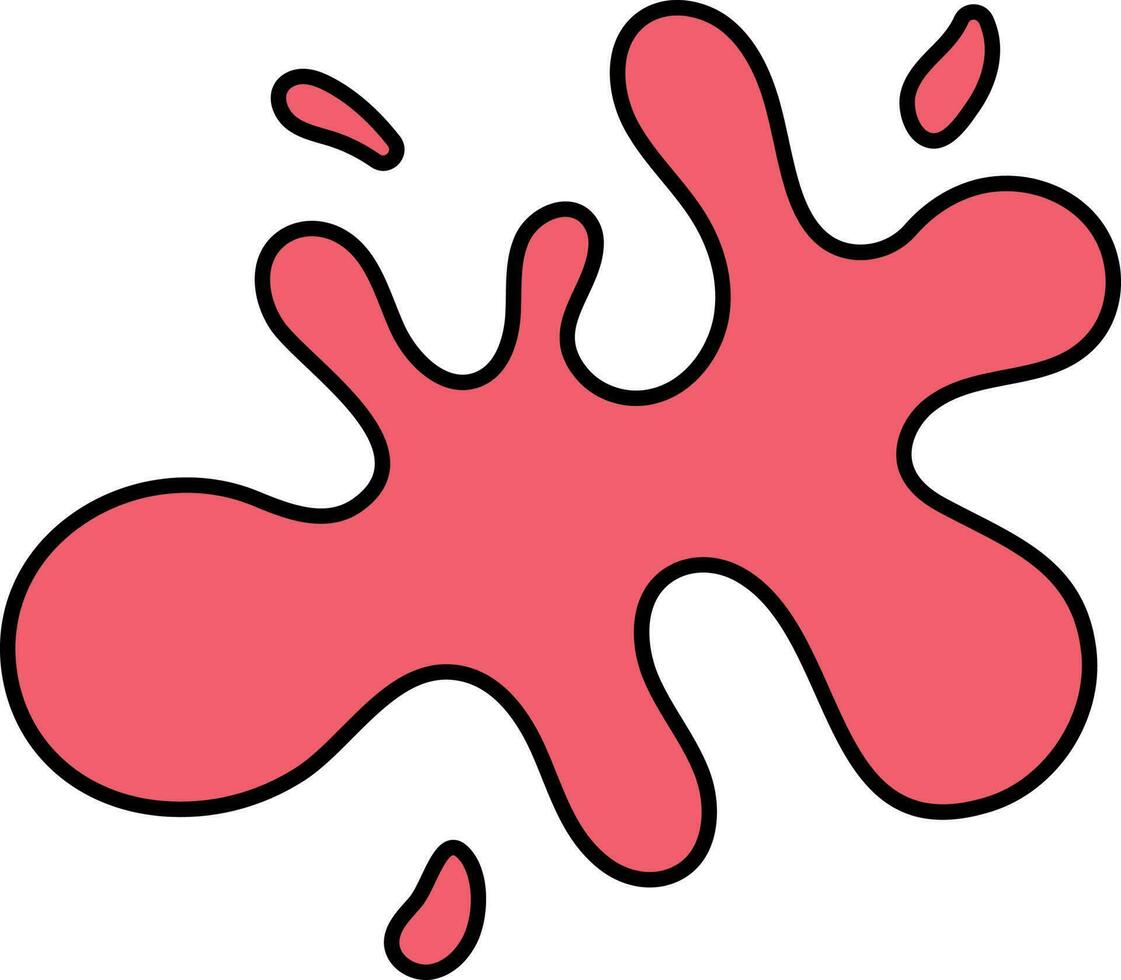 Red Water Color Splash Flat Icon Or Symbol. vector