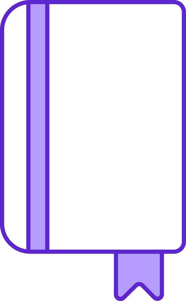 Violet And White Book Icon In Flat Style. vector