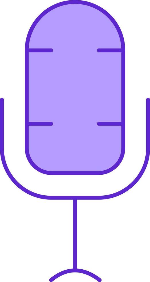 Flat Style Microphone Violet Icon Or Symbol. vector