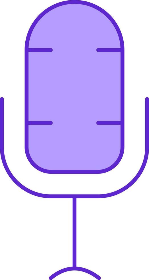 plano estilo micrófono Violeta icono o símbolo. vector