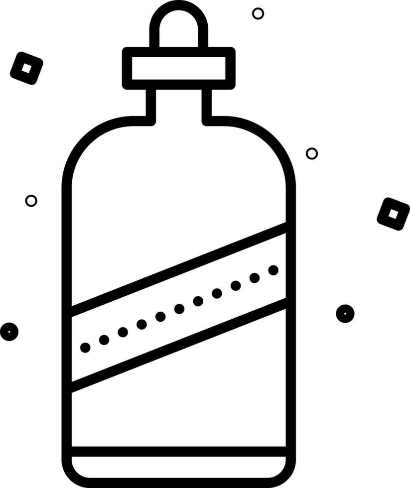 Cork Bottle Black Outline Icon. vector