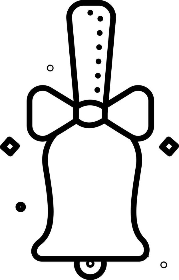 Hand Bell With Bow Line Art Icon. vector