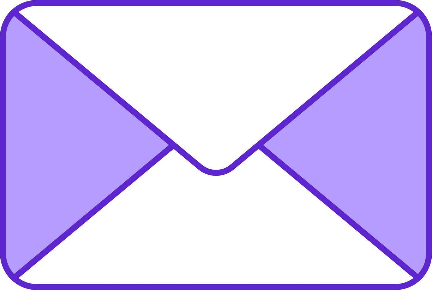 blanco y Violeta correo icono en plano estilo. vector