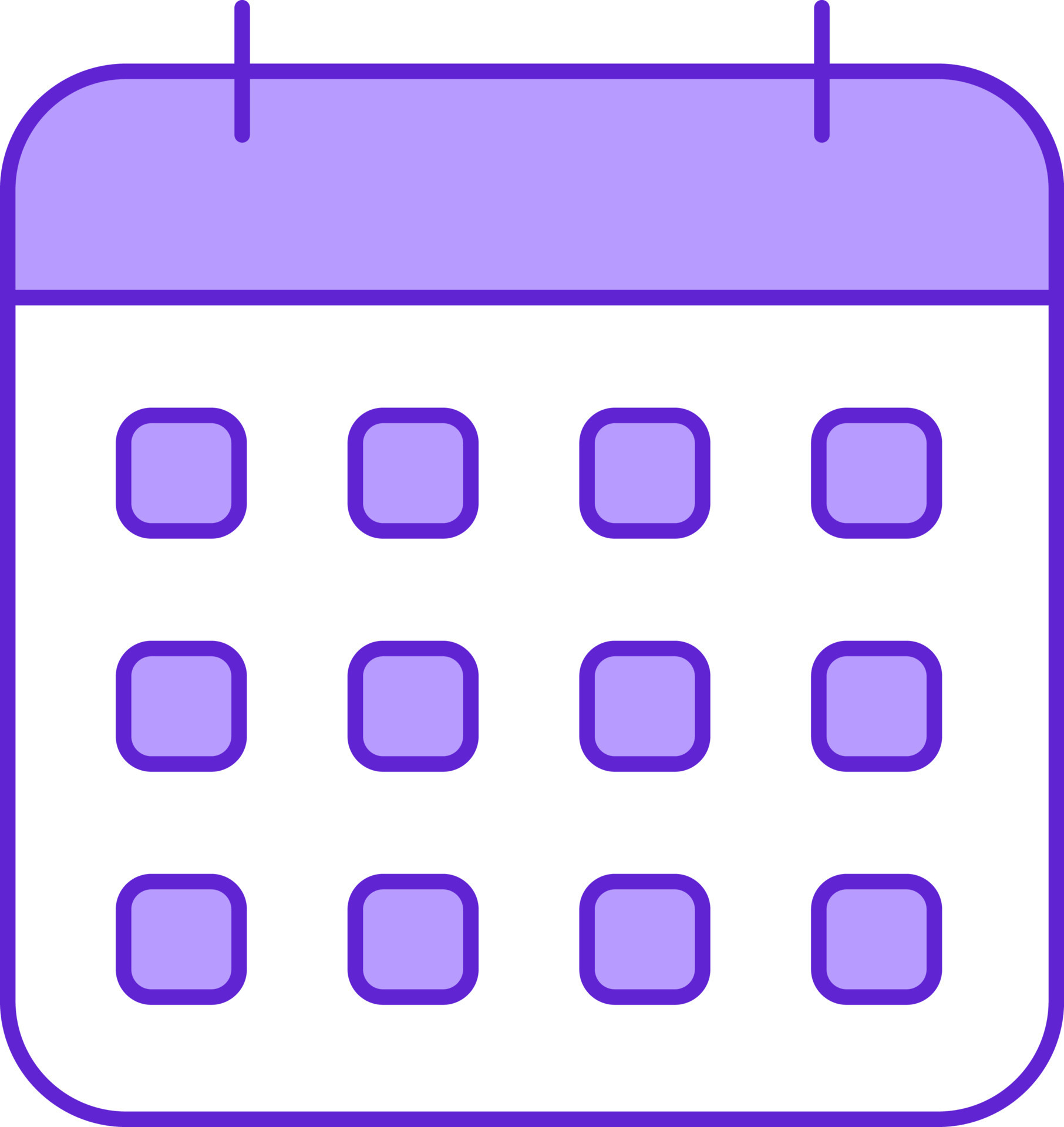 Flat Style Calendar Icon In Violet And White Color. 24154515 Vector Art