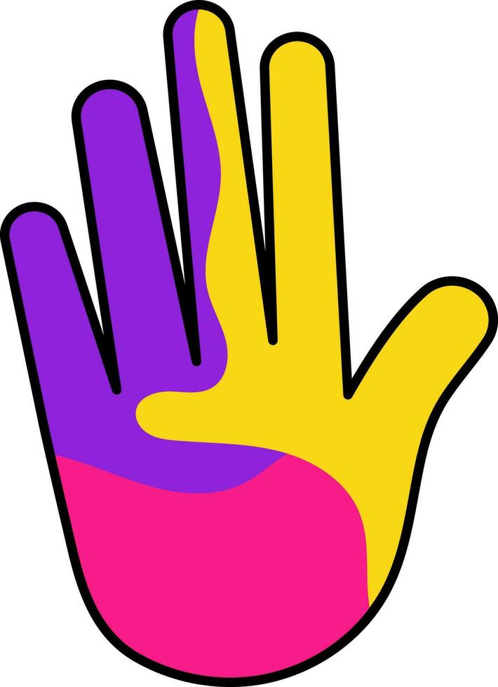 Isolated Colorful Hand Icon In Flat Style. vector