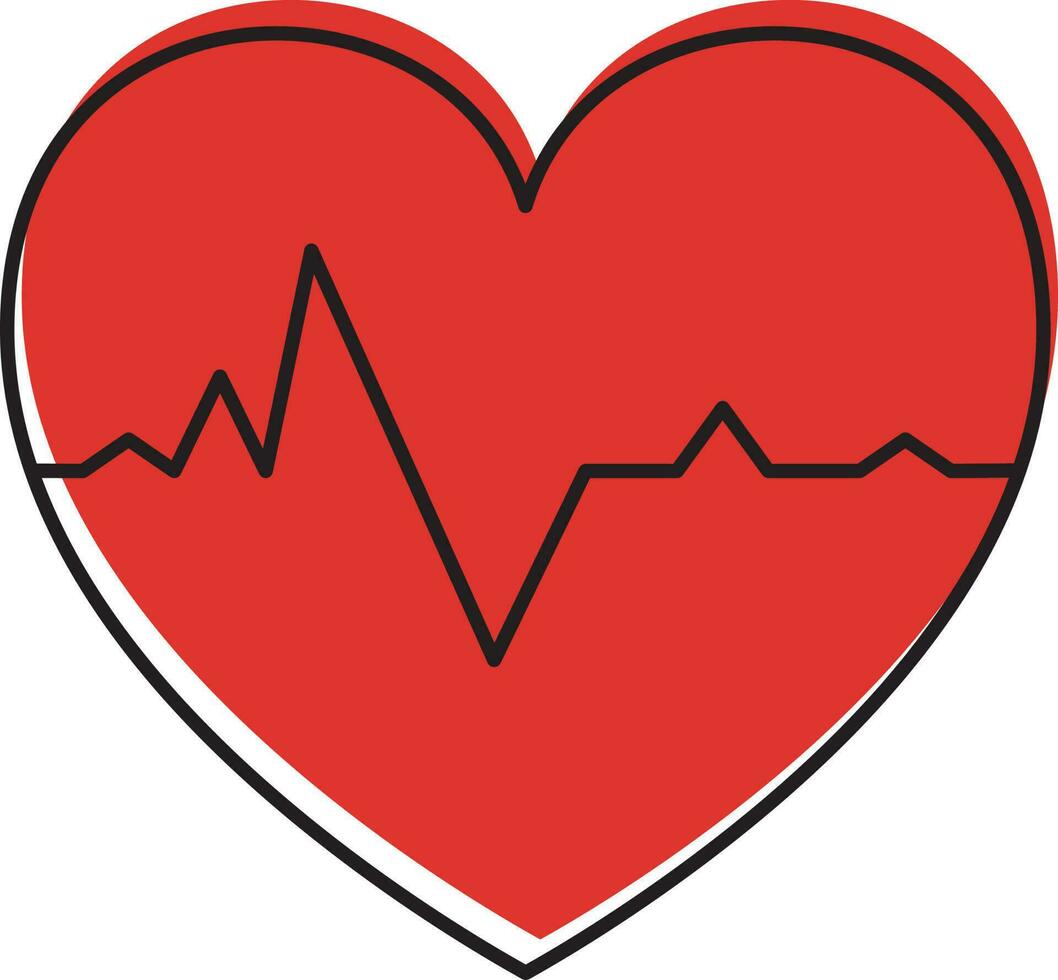 Heartbeat Icon Or Symbol In Red Color. vector