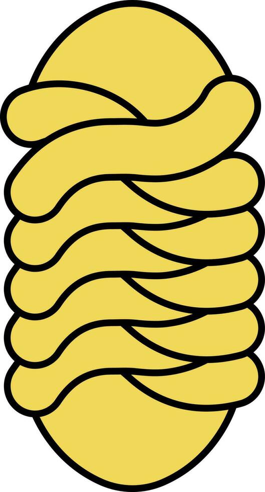 Yellow Challah Dish Icon in Flat Style. vector