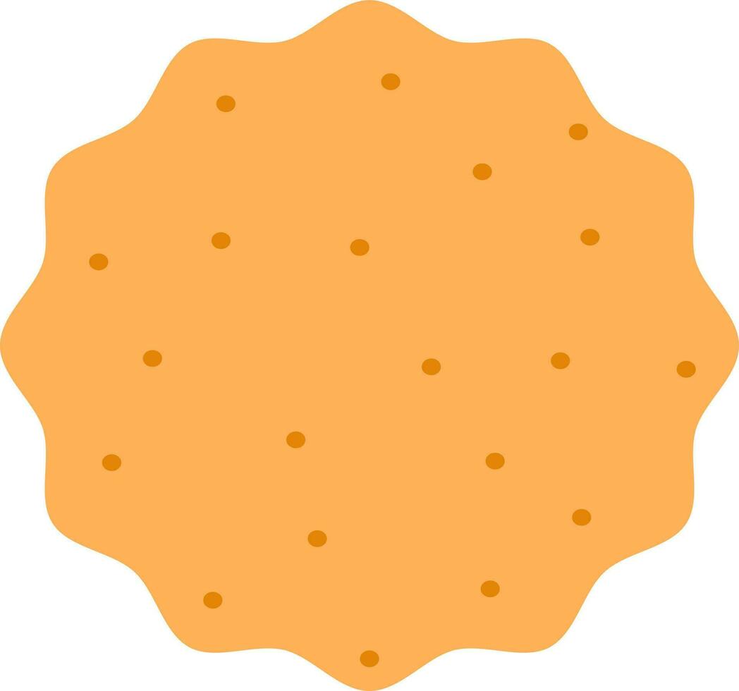 Isolated Orange Papad Icon In Flat Style. vector