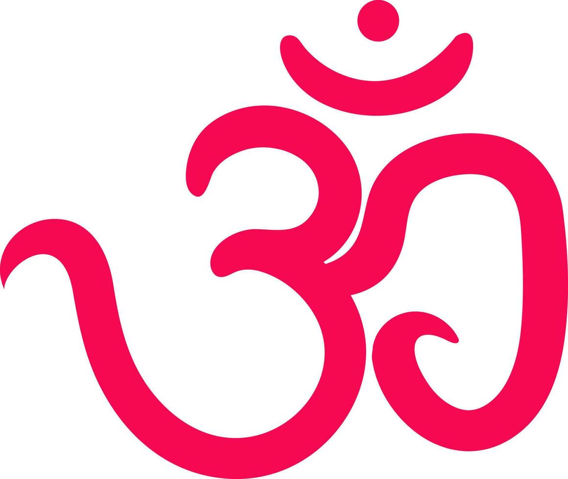 Red Om Hindi Text Icon Or Symbol. vector