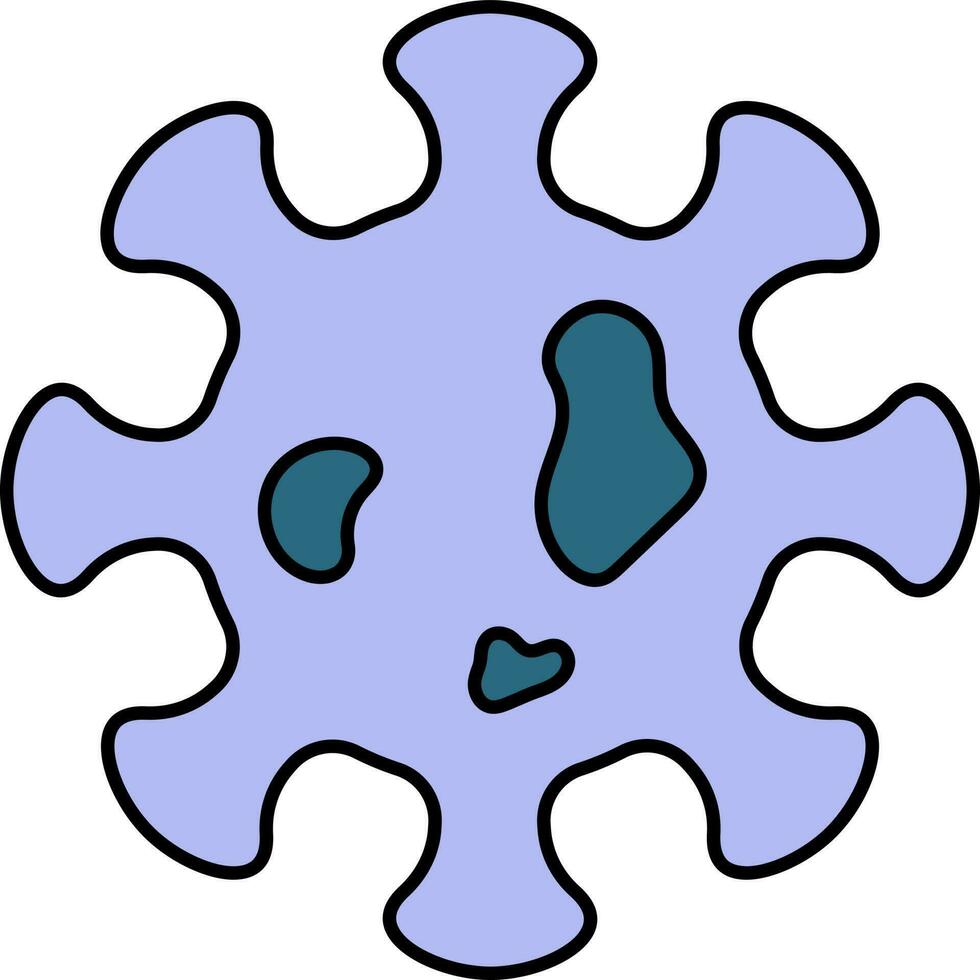 Blue Virus Symbol Or Icon In Flat Style. vector