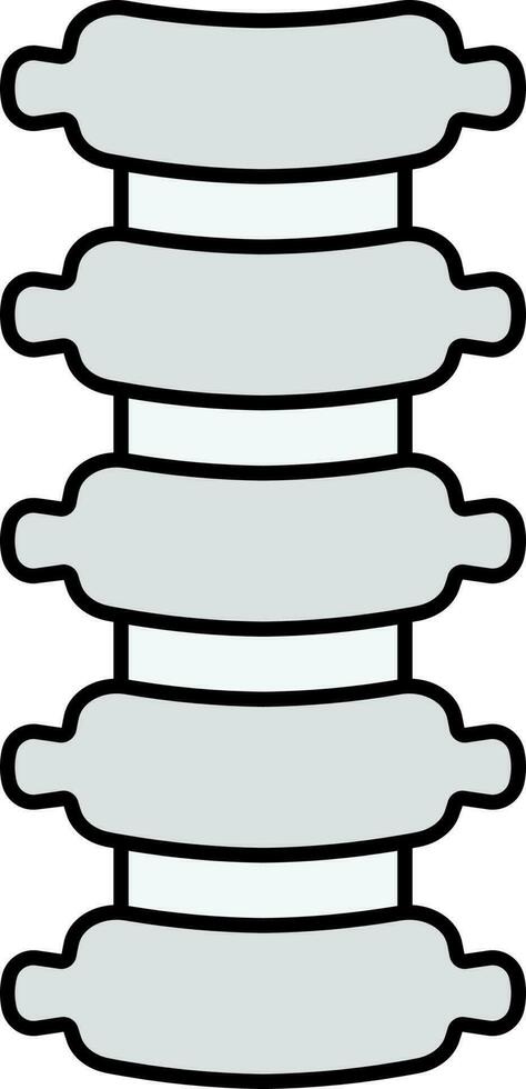Grey Spine Icon In Flat Style. vector