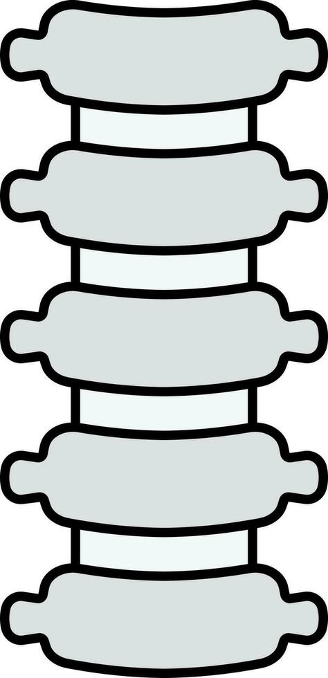 Grey Spine Icon In Flat Style. vector