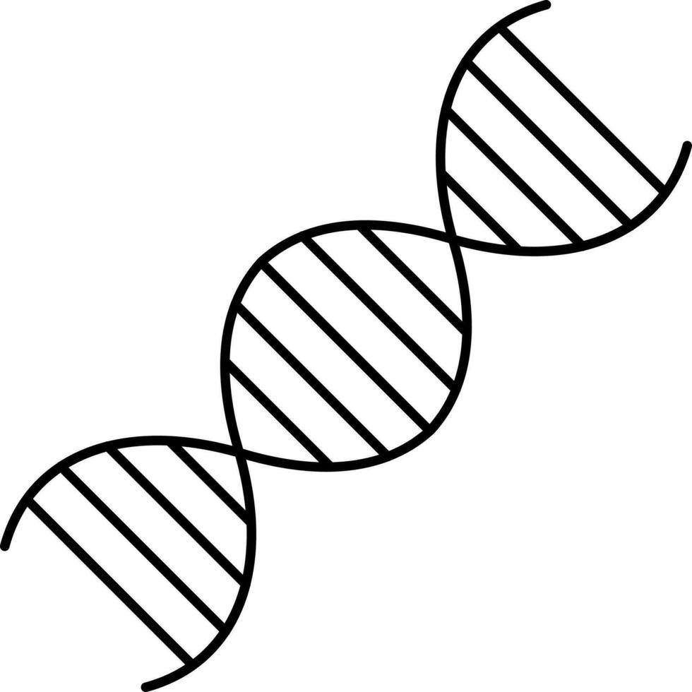Black DNA Structure Icon Or Symbol. vector