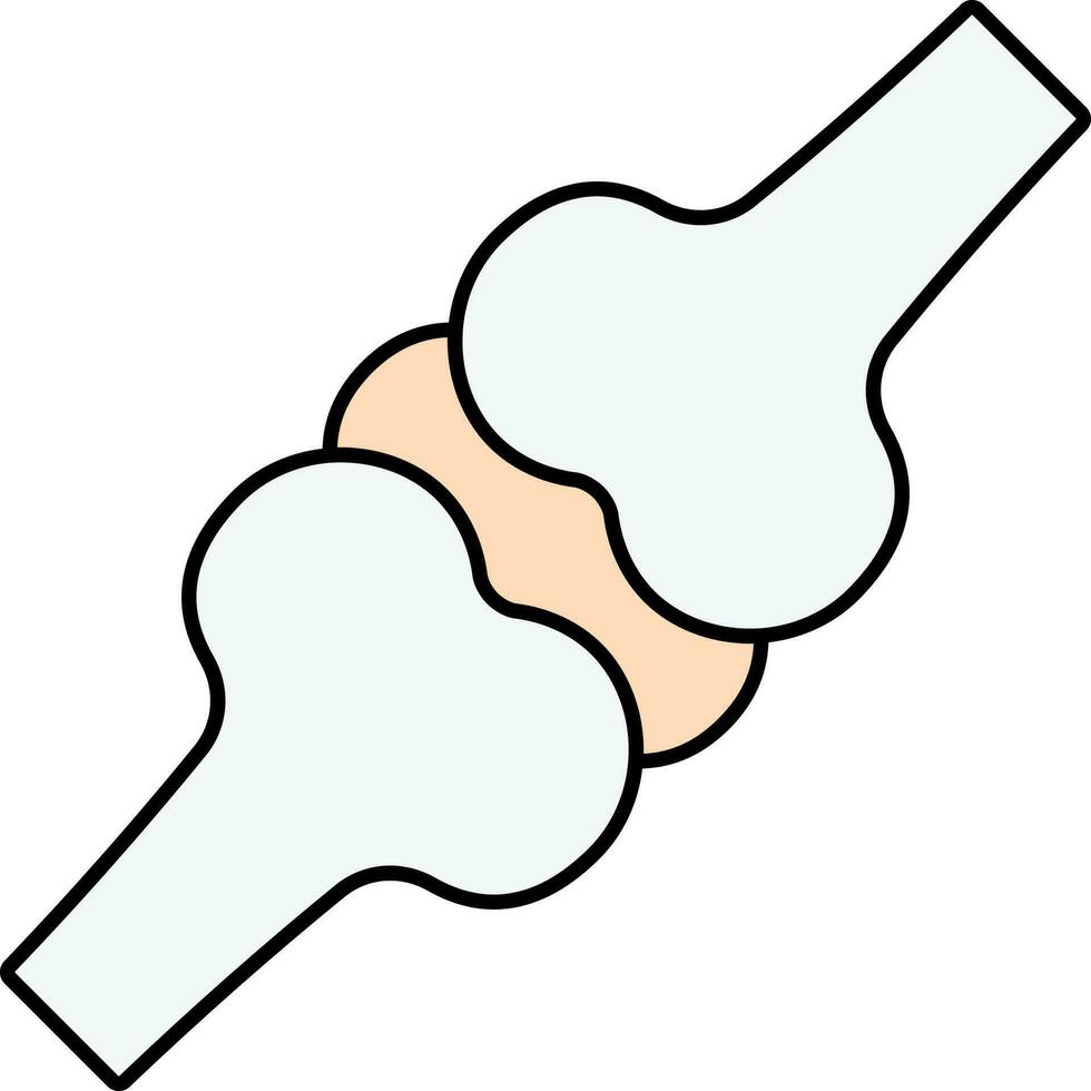 Knee Joint Icon In Gray And Peach Color. vector