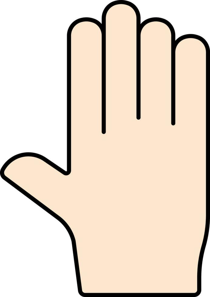 Isolated Palm Hand icon In Peach Color. vector