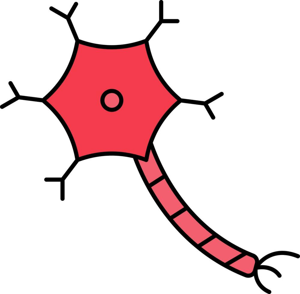 Red And Black Neuron Structure Icon. vector