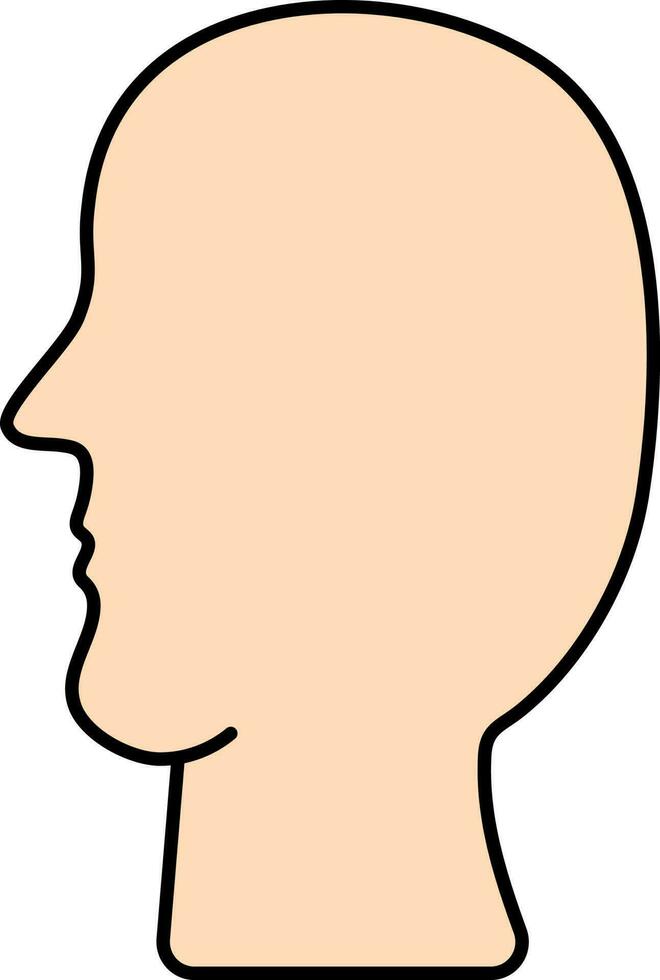 Human Face Icon In Peach Color. vector