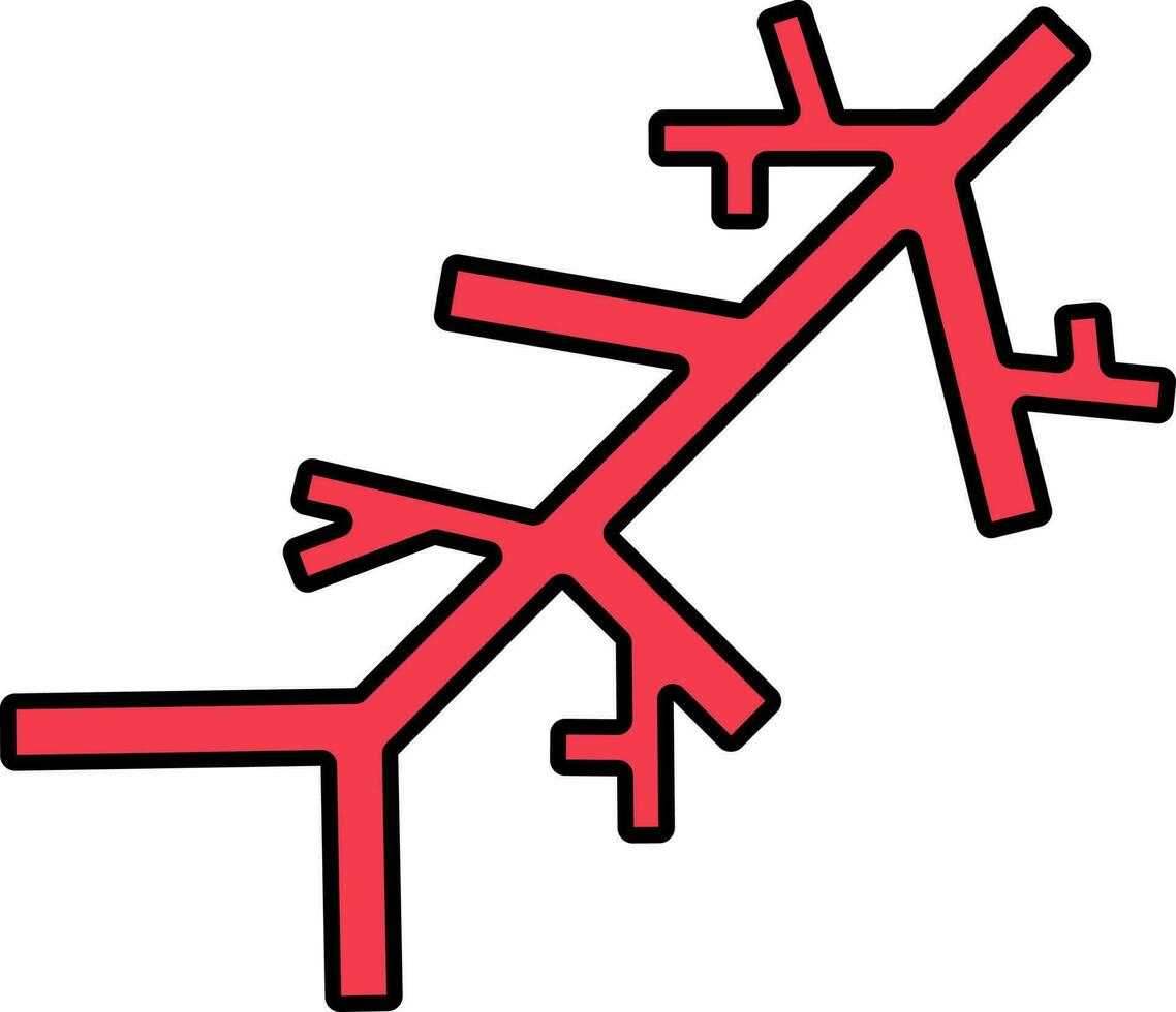 Red Veins Icon In Flat Style. vector