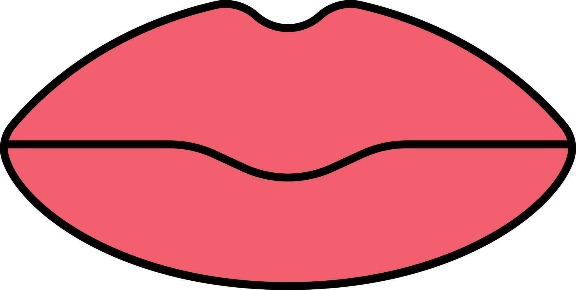 Red Lips Flat Icon Or Symbol. vector