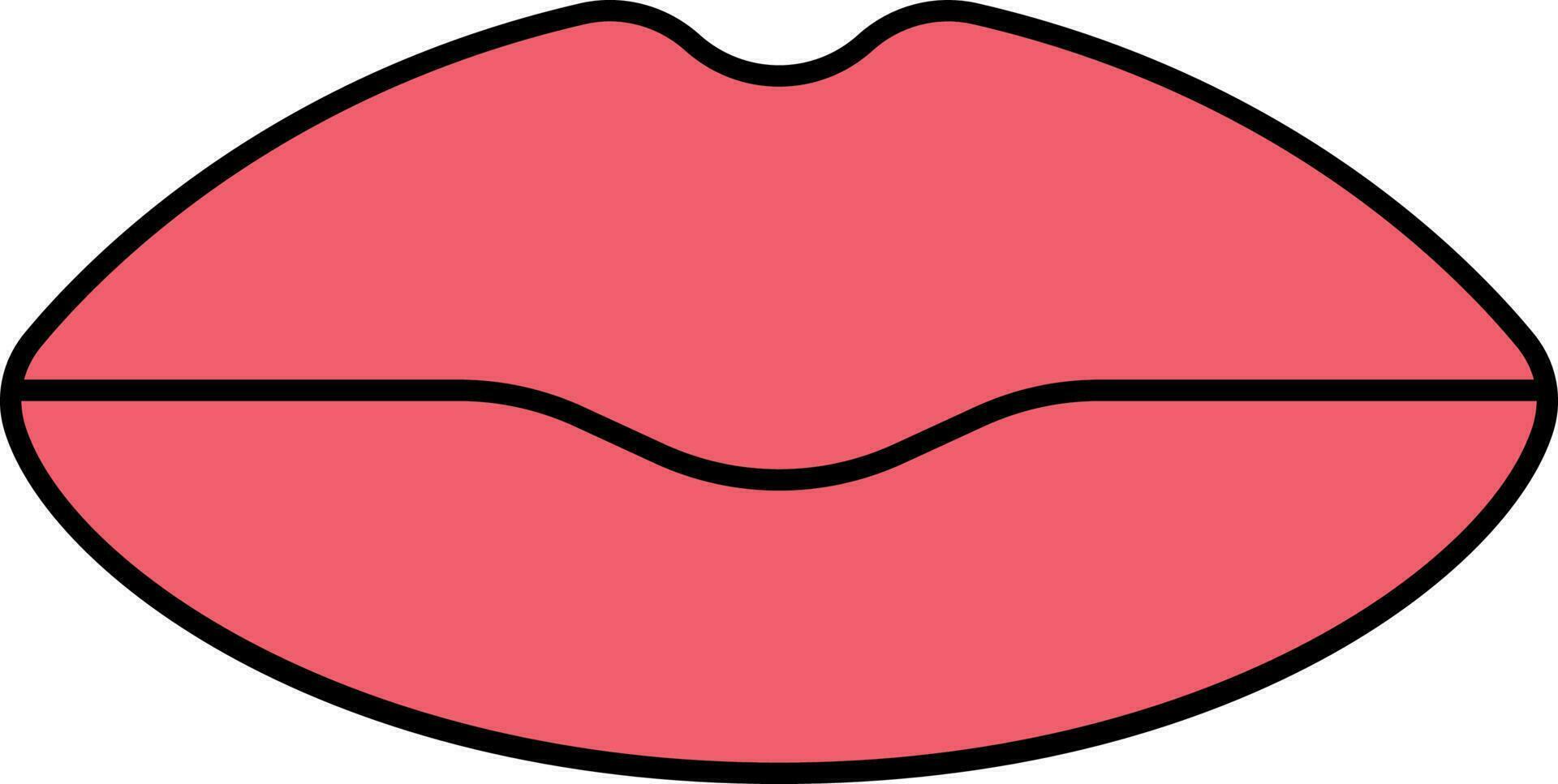 rojo labios plano icono o símbolo. vector