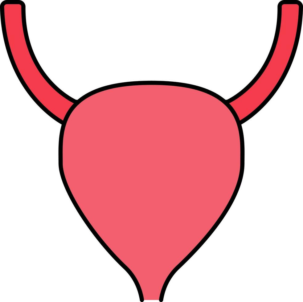 Red Bladder Flat Icon Or Symbol. vector