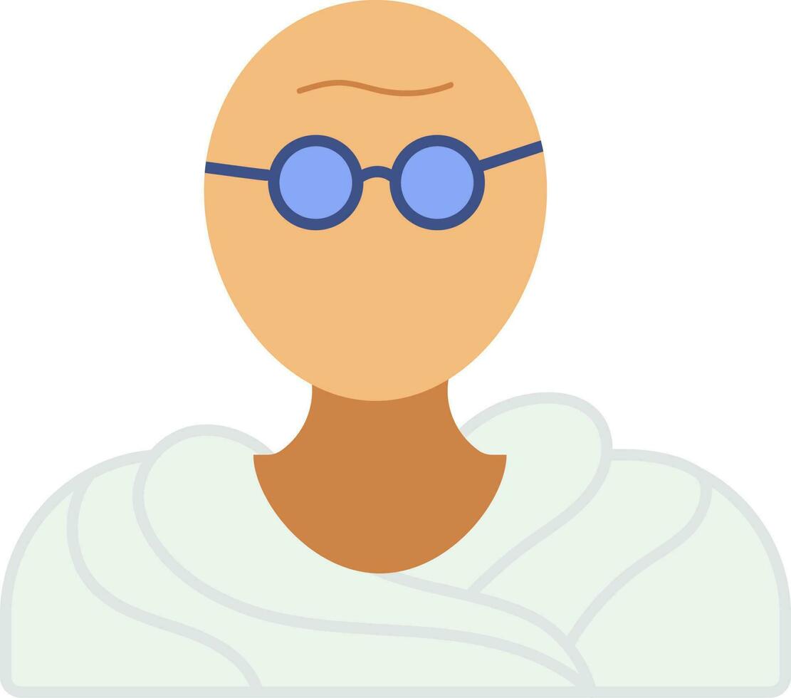 Isolated Mahatma Gandhi Icon In Flat Style. vector