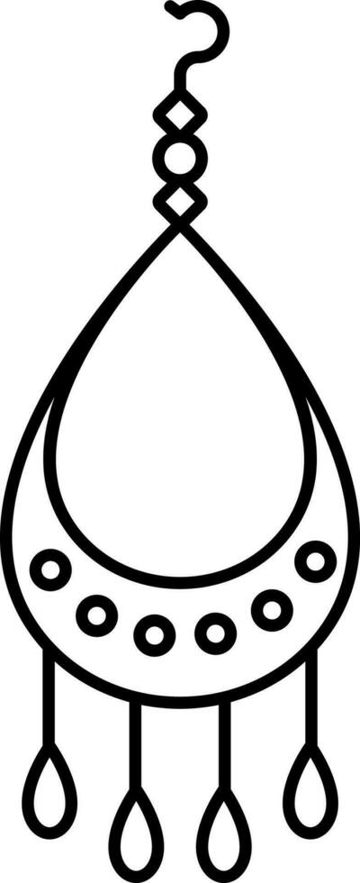 Black Thin Line Art Of Earrings Icon. vector