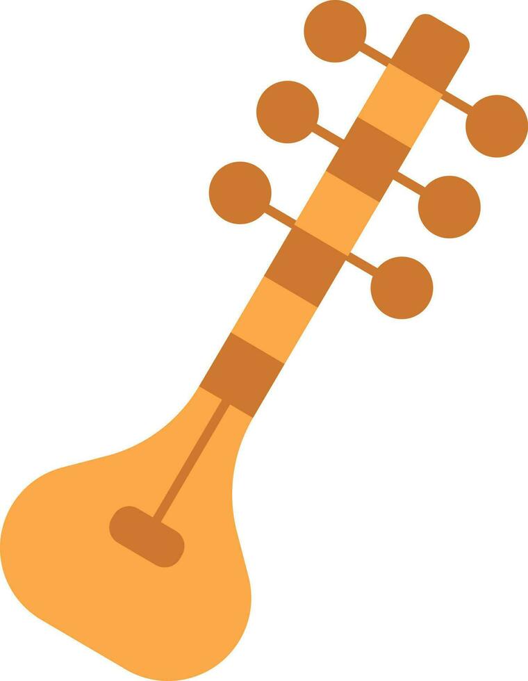 Guitar Vector Icon In Orange Color.
