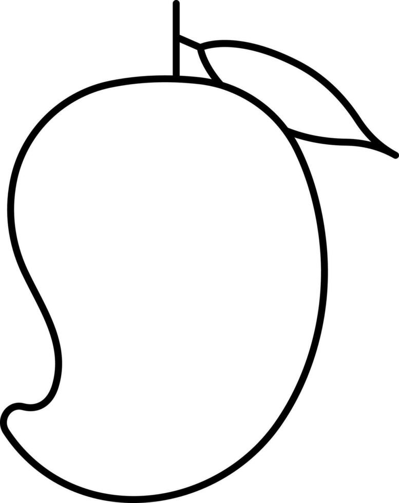 Isolated Mango fruit Black Linear Icon. vector