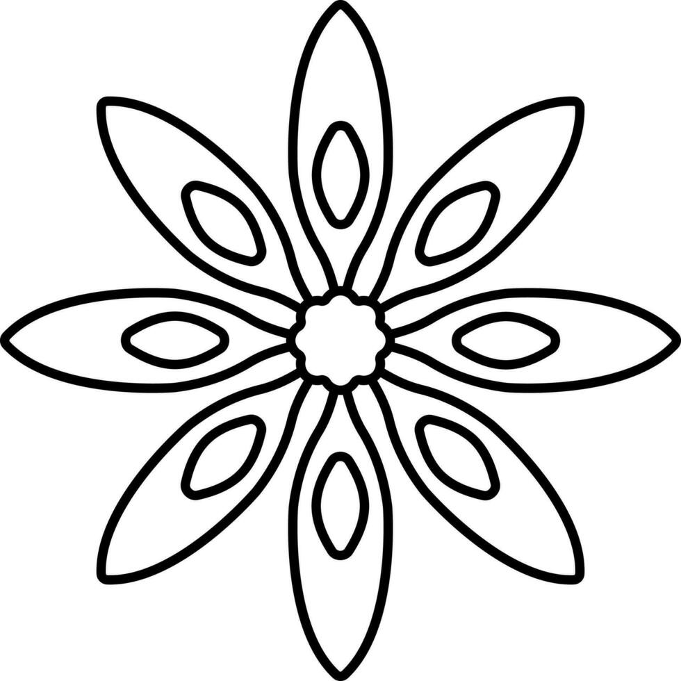 Isolated Anise Flower Linear Icon. vector