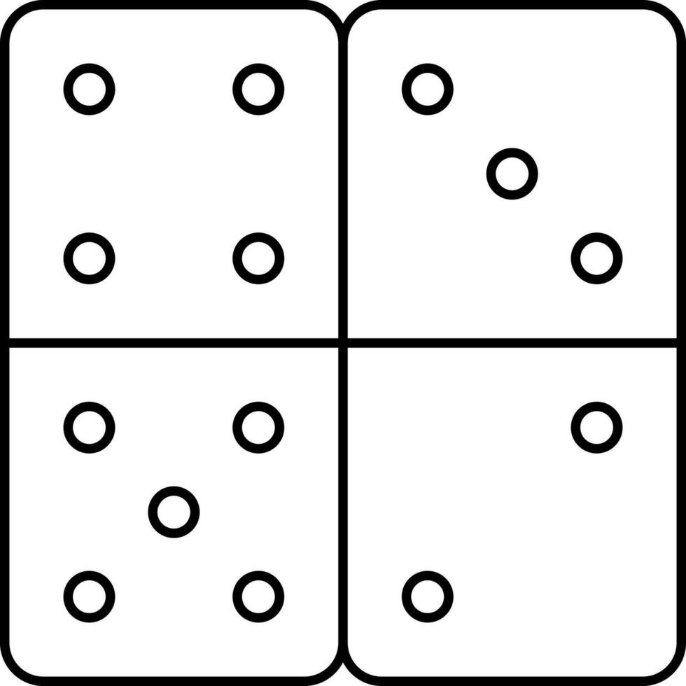Dice Game Icon In Black Thin Line Art. vector