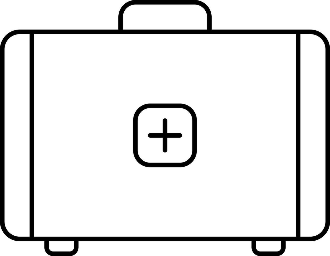 Isolated First Aid Bag Black Linear Icon. vector