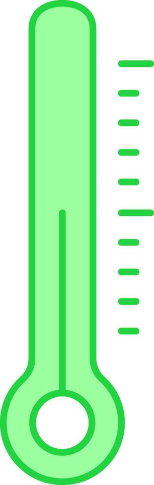 Low Temperature Indicate Thermometer Icon In Green Color. vector