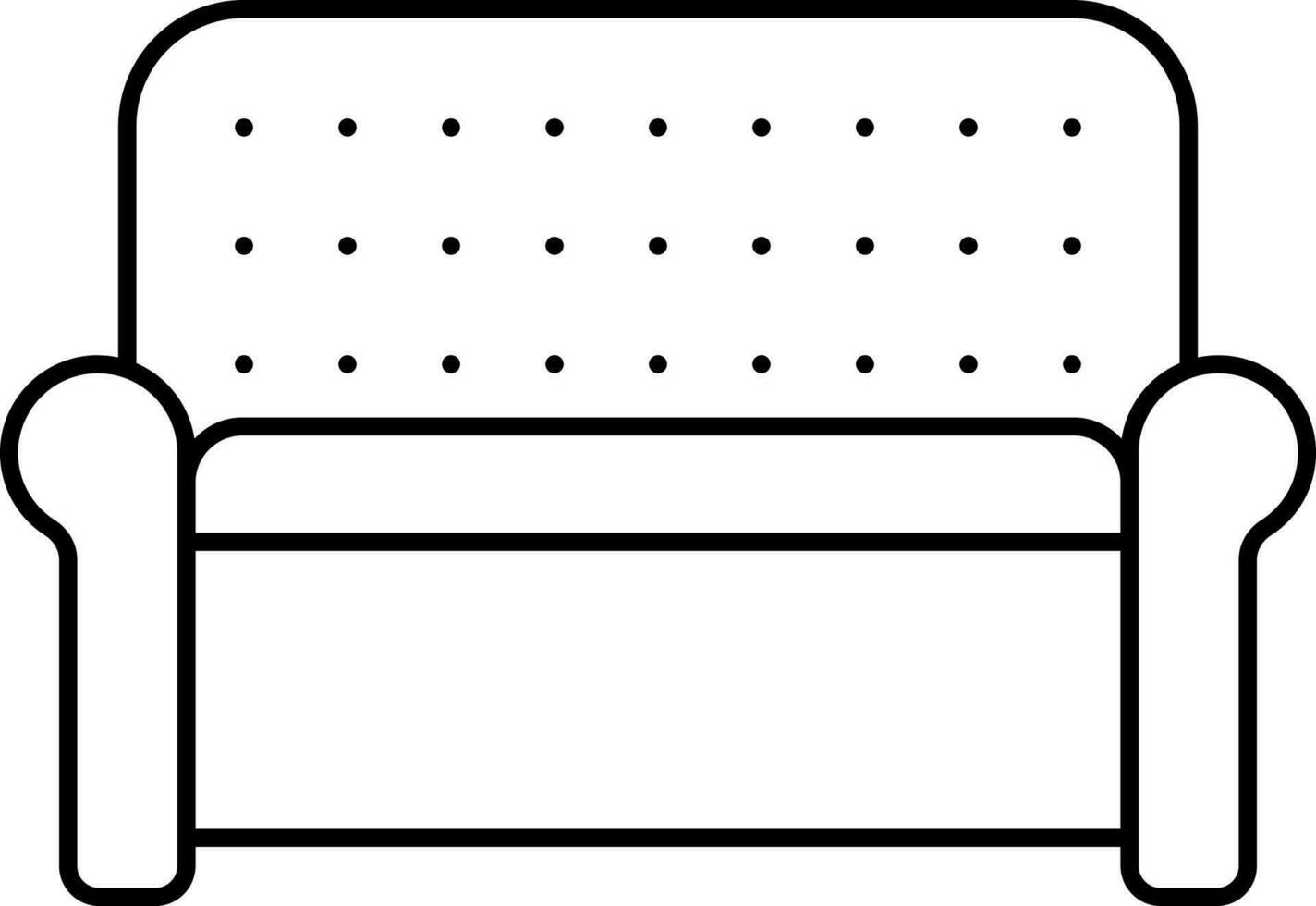 aislado sofá silla negro lineal icono. vector