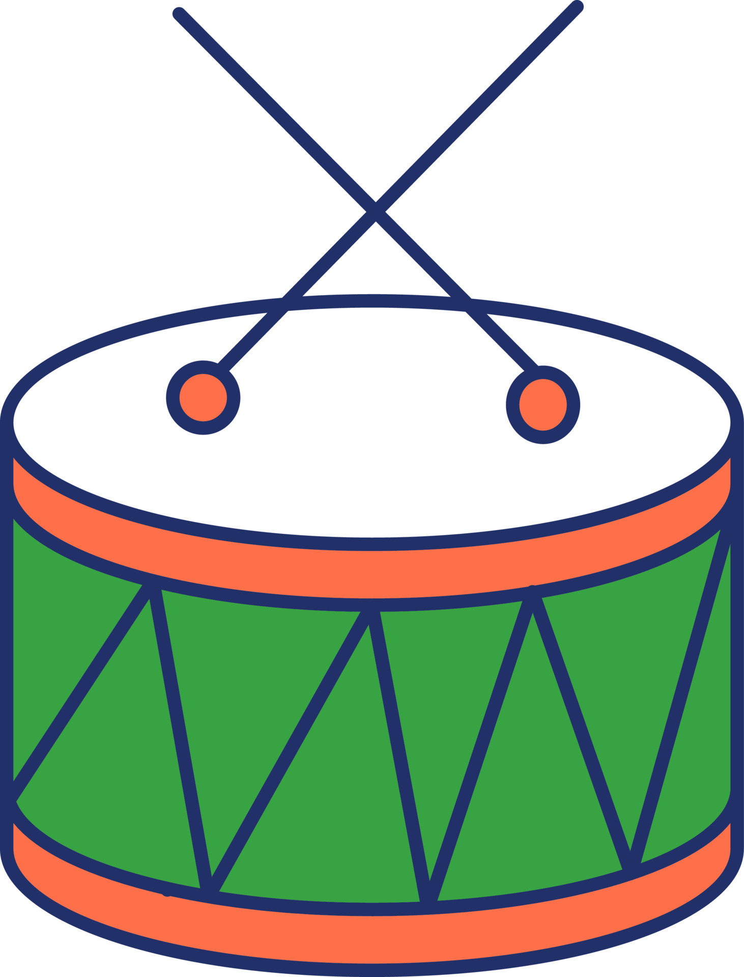 Cross Sticks On Snare Drum Tricolor Icon. 24154735 Vector Art at Vecteezy