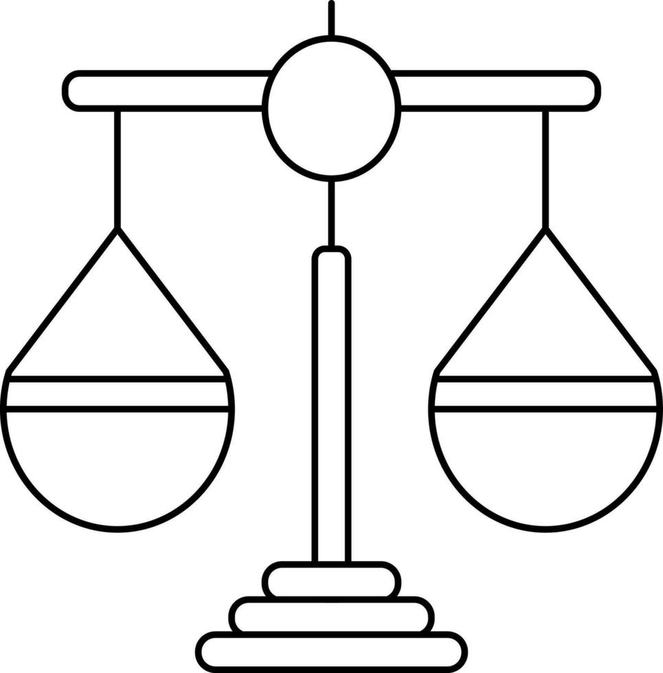 Balance Scale Icon In Line Art. vector