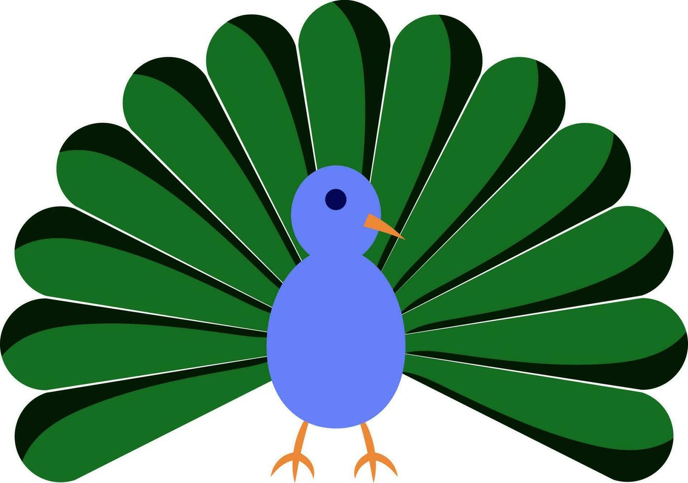 aislado hermosa pavo real icono en púrpura y verde color. vector