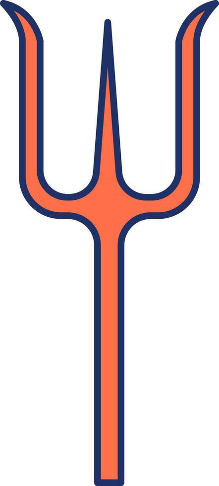 Flat Illustration Of Trident Orange Icon. vector