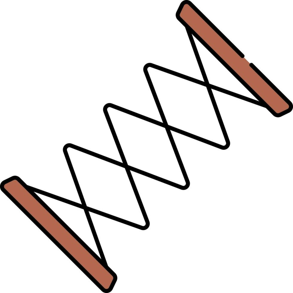 Musical Sapp Flat Icon In Brown And Black Color. vector