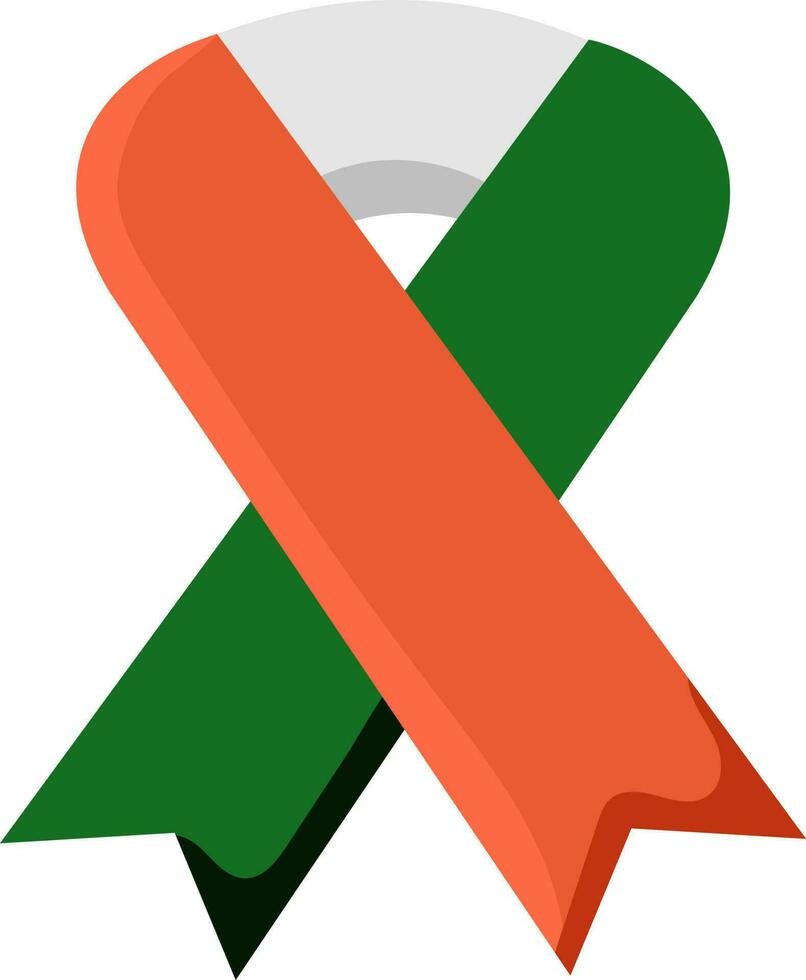 Isolated Indian Flag Scarf Or Ribbon Icon In Tricolor. vector