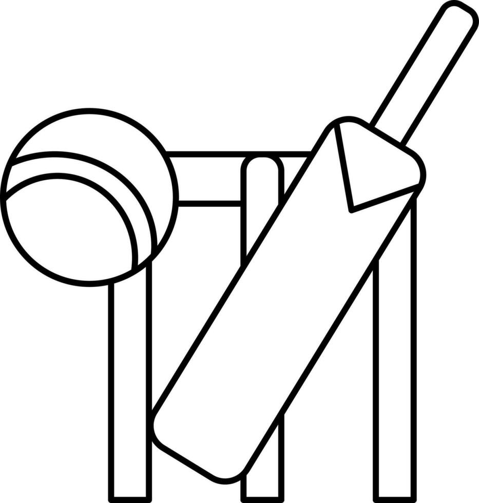 Isolated Cricket Icon In Line Art. vector