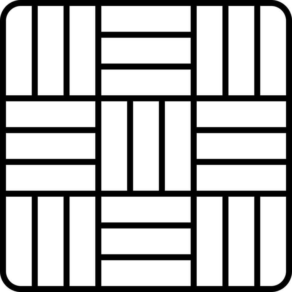 Illustration Of Parquet Icon In Black Linear Art. vector