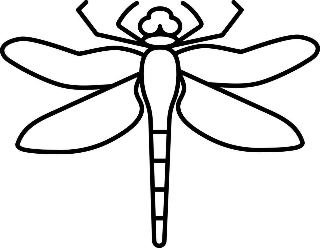 Stroke Illustration Of Dragonfly Icon. vector
