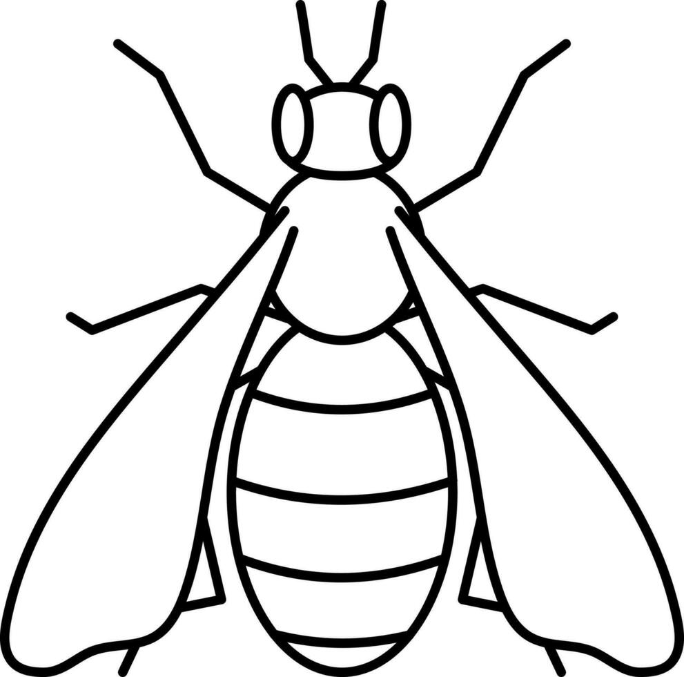 Isolated Apidae Insect Character Icon In Stroke Style. vector