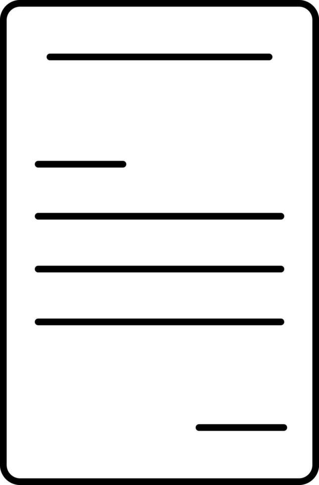 Isolated Paper Or Document Icon In Stroke Style. vector