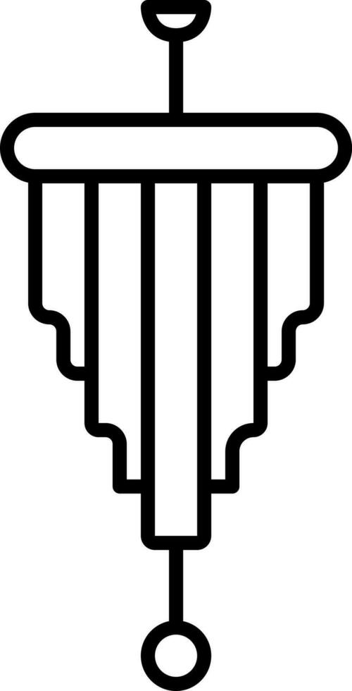 Isolated Chandelier Icon In Black Linear Art. vector