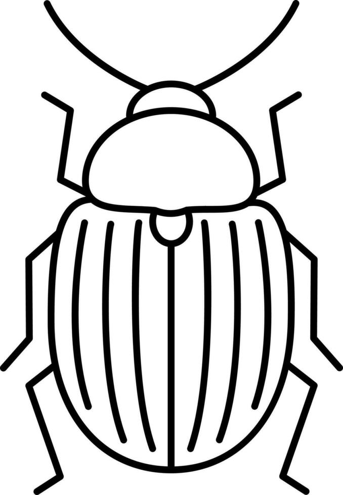 Thin Line Art Of Colorado Beetle Icon. vector