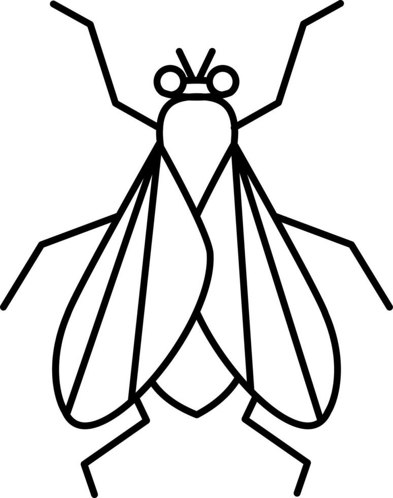 Isolated Housefly Icon In Thin Line Art. vector