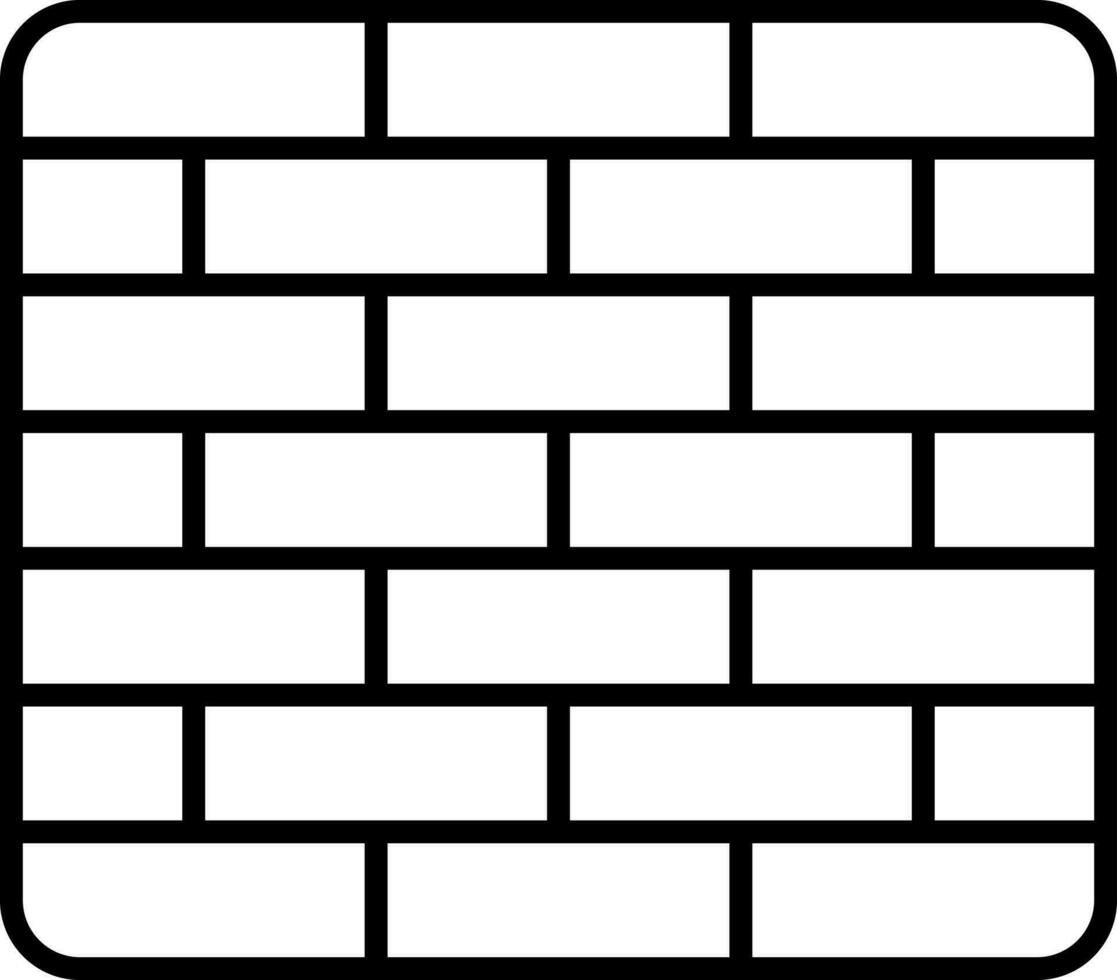 Flat Style Brick Wall Icon In Line Art. vector