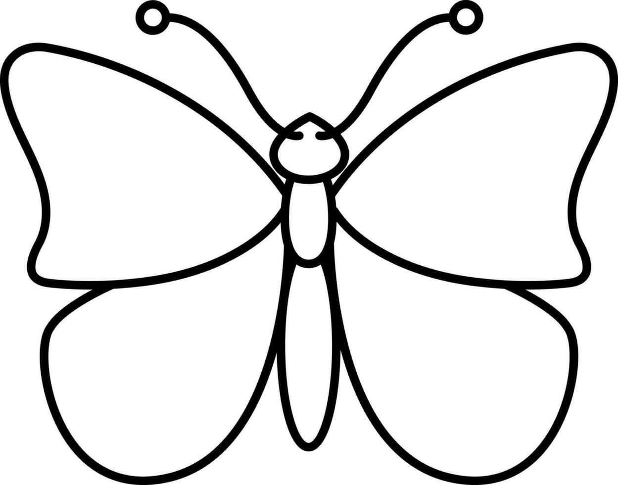 Isolated Flying Butterfly Icon In Stroke Style. vector